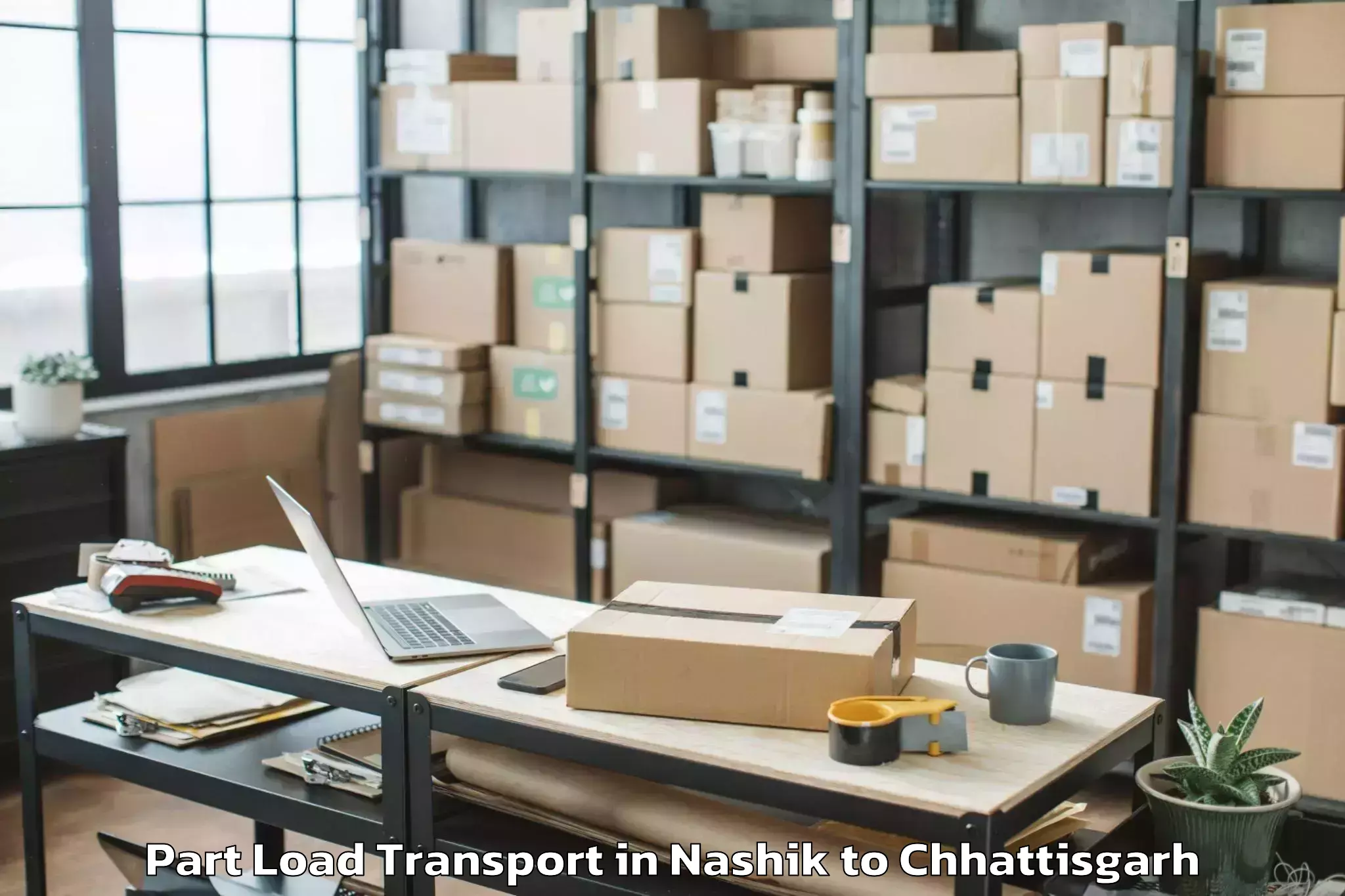 Book Nashik to Bilaspur Airport Pab Part Load Transport Online